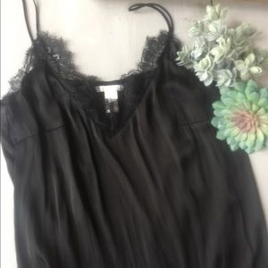 H&M black lace and satin top